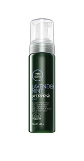 Tea Tree Lavender Mint Curl Refresh Foam bottle with calming lavender aroma for second-day curls.