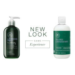 Tea Tree Lavender Mint Moisturizing Conditioner close-up bottle with calming scent.
