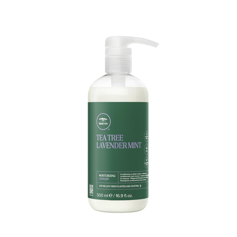 Tea Tree Lavender Mint cowash bottle highlights hydrating formula for coarse hair.