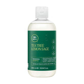 Tea Tree Lemon Sage Thickening Shampoo bottle boosts volume and freshness.