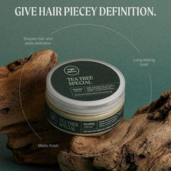 Tea Tree Shaping Cream mesh fibers define and separate hair