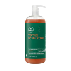 Tea Tree Special Color Shampoo bottle delivering a refreshing scalp tingling sensation.
