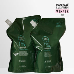 Tea Tree Special Conditioner scent illustration conveys tea tree, peppermint, and lavender aromatherapy.