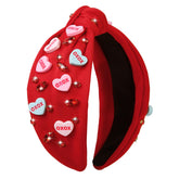 Diadema TEBIEKOY con corazones y piedras brillantes para un estilo romántico.