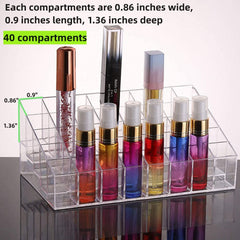 Tecbeauty clear acrylic lipgloss organizer, side view, easy access