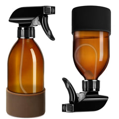 Tecohouse amber glass spray bottle 360 degree angle for hard to reach corners.