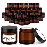 Tecohouse amber 2oz jar with lid for travel storage of cosmetics.