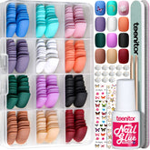 Teenitor 288pcs short press-on nails in a matte finish for quick at-home manicures.