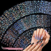 Teenitor Aurora nail stickers with metallic silver sheen for iridescent manicure