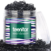 Teenitor black hair rubber bands close-up with soft elasticity for kids