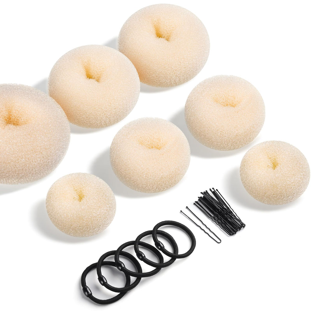 Teenitor conjunto rosquilla para moño beige para peinados limpios y elegantes.