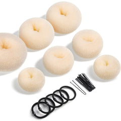 Teenitor conjunto rosquilla para moño beige para peinados limpios y elegantes.