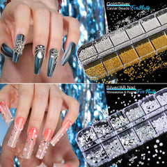 Teenitor cristales multicolores para uñas, combinaciones creativas.