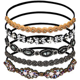 Teenitor diadema elástica con cuentas y cristales para un look glam diario.