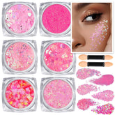 Teenitor face glitter gel pink pack adds sparkling color to festival makeup.