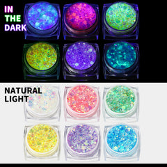 Teenitor glow glitter gel on the face for UV Festival brightness.