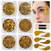 Teenitor gold face glitter gel jar for radiant festival makeup.