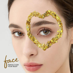 Teenitor gold glitter on hair adds bright shine.