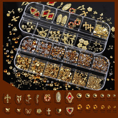 Teenitor gold nail pearls flat-back half-round shapes for elegance