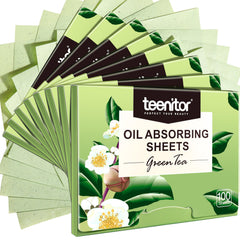 Teenitor Green Tea Blotting Paper pack with eight portable pouches for oil control