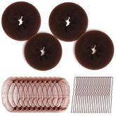 Teenitor hair bun maker kit donut shaper in use for a smooth, polished bun