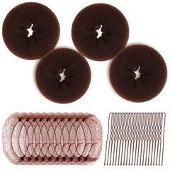 Teenitor hair bun maker kit donut shaper in use for a smooth, polished bun