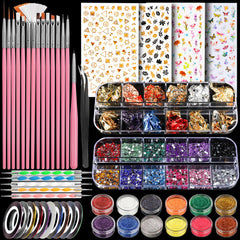Teenitor kit de artes para uñas, pinceles para crear diseños detallados.