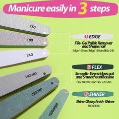 Teenitor 150-grit file for initial length trimming and shaping with comfortable grip