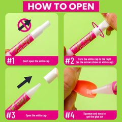 Close-up of Teenitor pink nail glue bottle for precise application