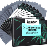Teenitor oil blotting papers packaging shows a compact, portable set for on-the-go shine control.