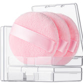 Teenitor pink powder puff with case for clean storage and travel