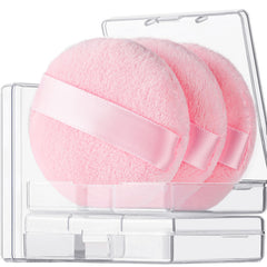 Teenitor pink powder puff with case for clean storage and travel