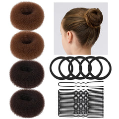 Teenitor rosquilla mini marrón oscuro para moño estable