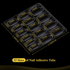 Teenitor tapas adhesivas para uñas: 15 tallas precisas para ajuste cómodo.