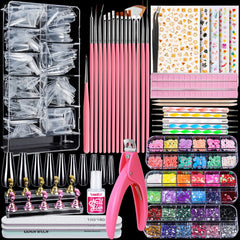 Teenitor tips de uñas acrílicas transparentes para practicar en casa.