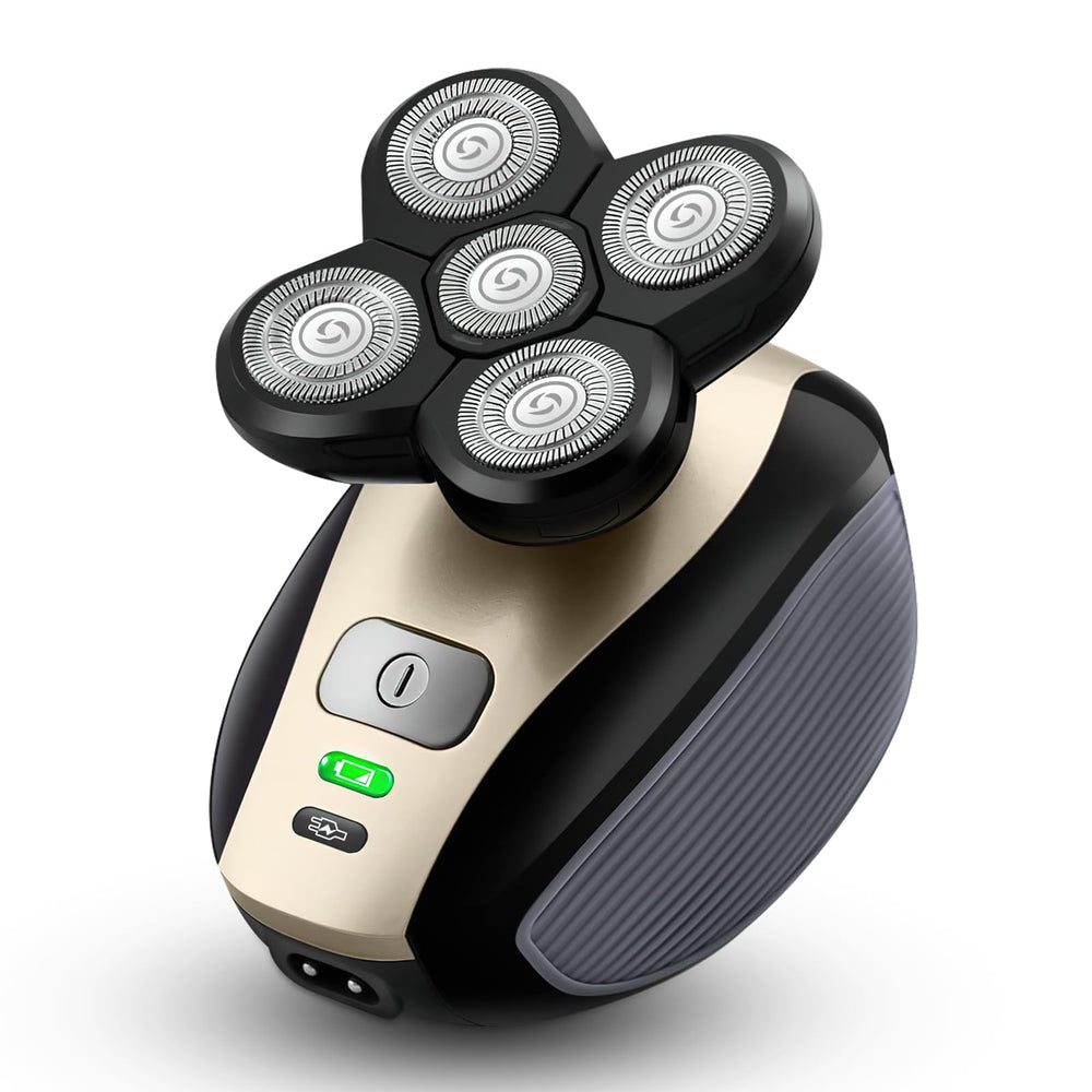 Telfun Upgrade 5-in-1 head shaver offers a smooth bald shave with versatile heads.
