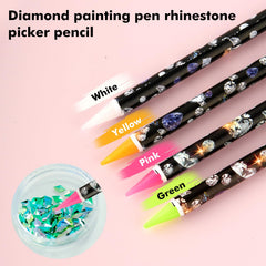 Telooco green rhinestone picker pen for quick diamond art projects.