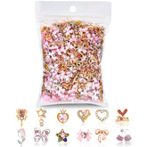 TemBelle 48pcs nail charms with rhinestones for luxe nail art