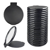 Tenalleys mini round folding mirror in pocket, ideal for on-the-go touch ups.
