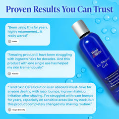 Tend Skin Air Shave Gel with razor example demonstrates effortless razor glide.