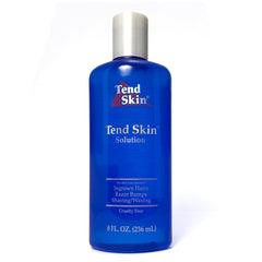Tend Skin Solution bottle front view for post shave care and smoother skin.