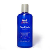 Tend Skin solution bottle closeup shows post-shave care for smooth skin.