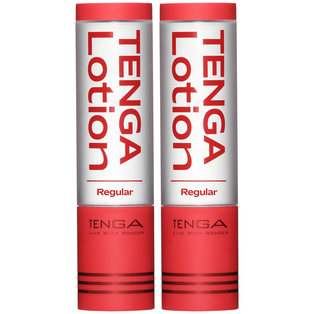 TENGA Lotion TLO-002 Red bottle close-up showing silky moisturizing formula for smooth application.