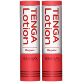 TENGA Lotion TLO-002 Red bottle close-up showing silky moisturizing formula for smooth application.