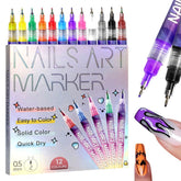 Tenneshe 12-colours nail art markers set for precise DIY designs on natural nails