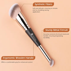 TEOYALL brush featuring sturdy metal ferrule securing bristles securely.