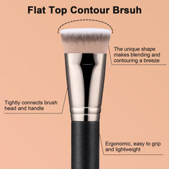 TEOYALL Flat Top Contour Brush ergonomic handle enhances control