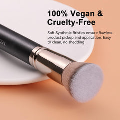 TEOYALL Kabuki brush ultra-soft bristles glide gently for a flawless finish.