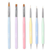 TEOYALL round flat nail art brush for precise line work and smooth coverage