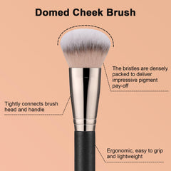 TEOYALL soft synthetic bristles close-up for smooth powder pickup.